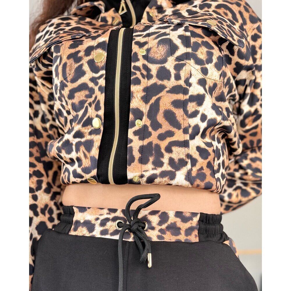 Leopar Desen Alt Üst Takım