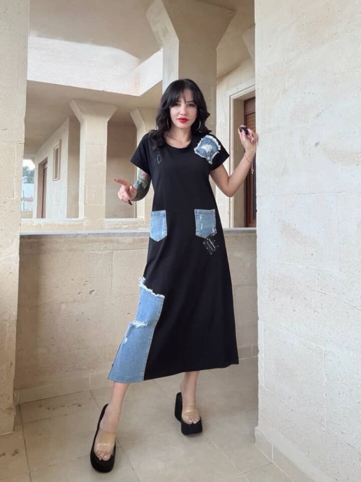 Kot Detay Tasarım Yazlık Elbise