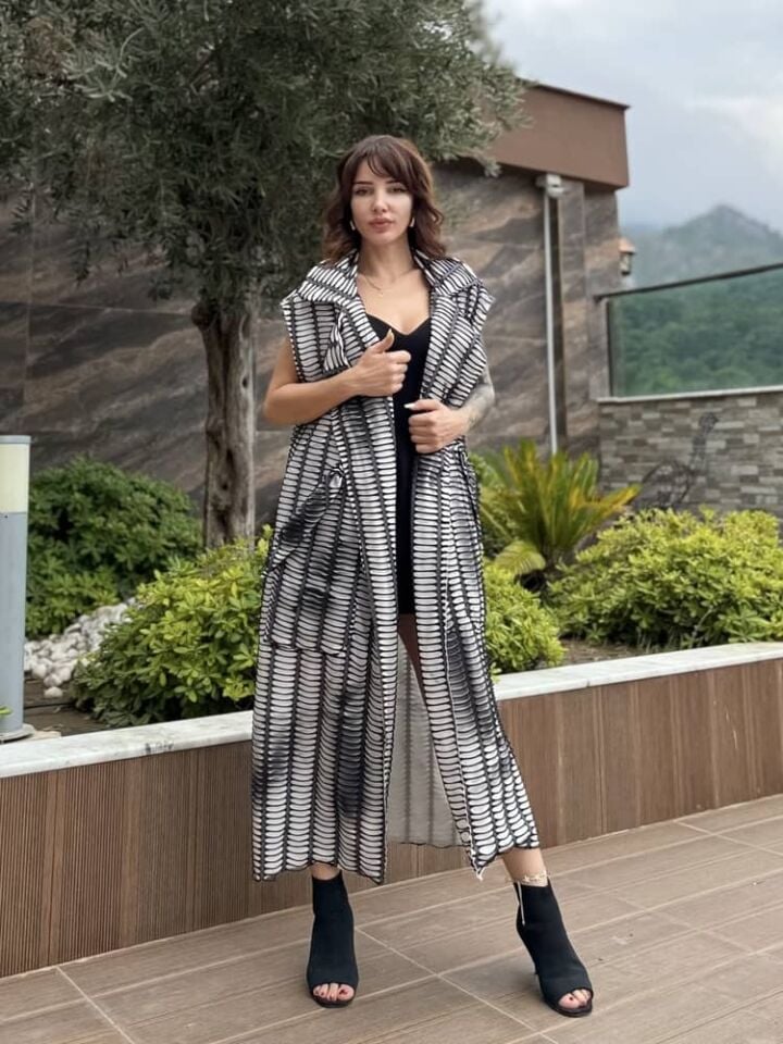 File Detay Tasarım Yelek Beyaz