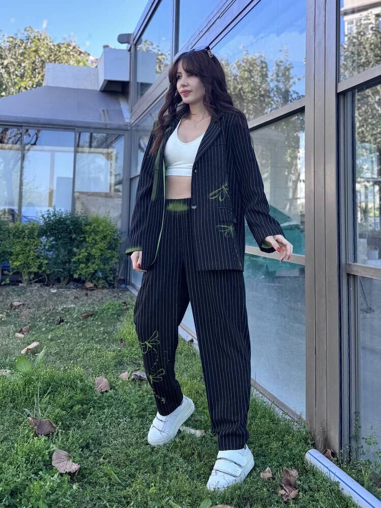 Blazer Ceket Pantolon Tasarım Takım Siyah