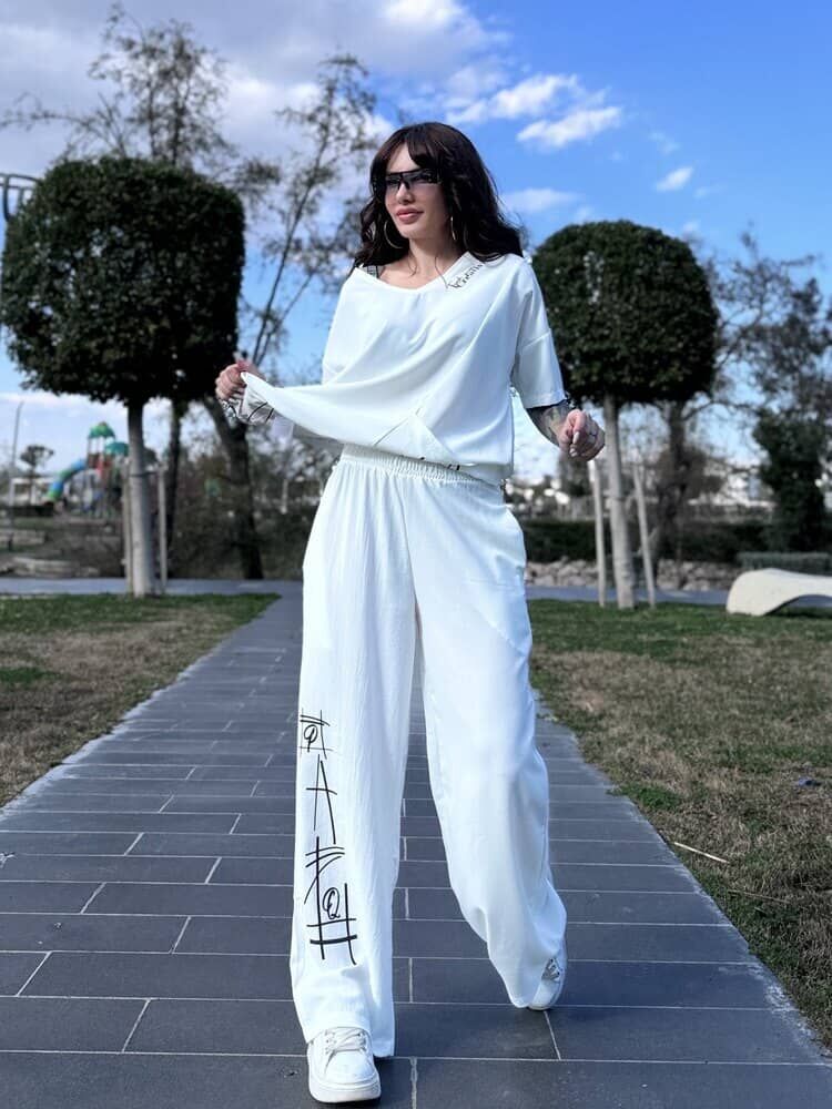 Rahat Kesim Alt Üst Takım Beyaz